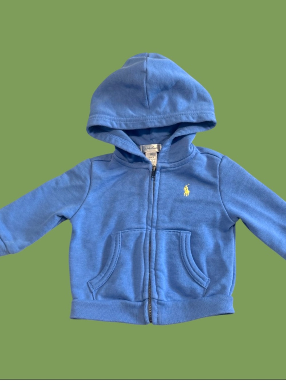 Ralph Lauren Baby Blue Hooded Zip-Up Sweatshirt